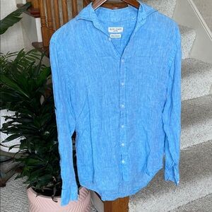Blue Coast Linen Light Blue Casual Button Down Shirt